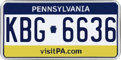 PA license plate KBG6636