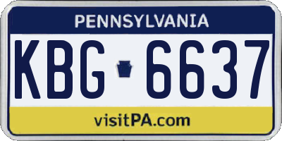 PA license plate KBG6637