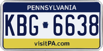 PA license plate KBG6638