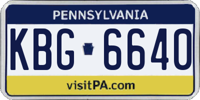PA license plate KBG6640