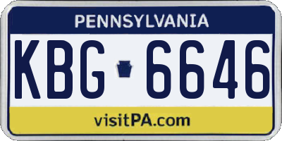 PA license plate KBG6646