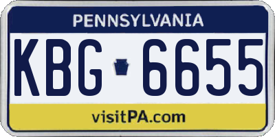 PA license plate KBG6655