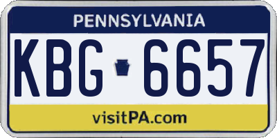 PA license plate KBG6657