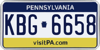 PA license plate KBG6658