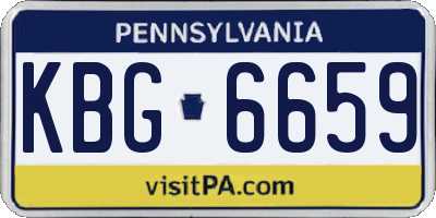 PA license plate KBG6659