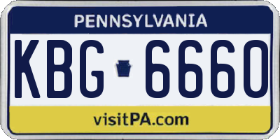 PA license plate KBG6660
