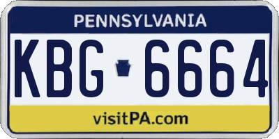PA license plate KBG6664