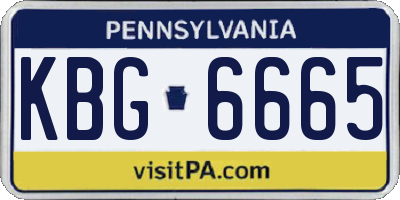 PA license plate KBG6665