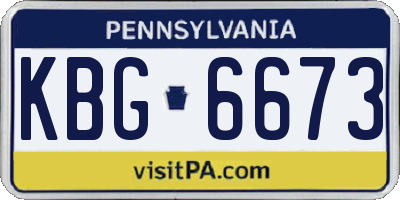 PA license plate KBG6673