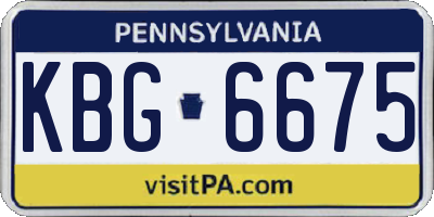 PA license plate KBG6675