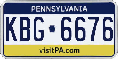 PA license plate KBG6676