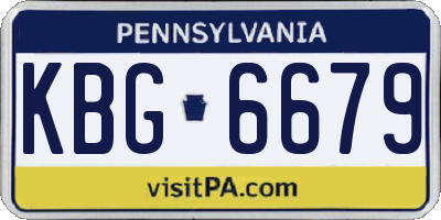 PA license plate KBG6679