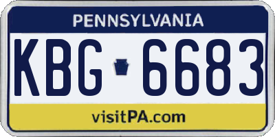 PA license plate KBG6683