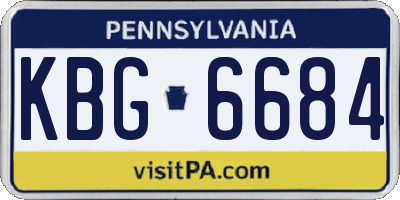 PA license plate KBG6684