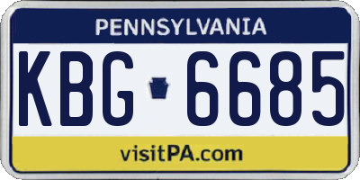 PA license plate KBG6685