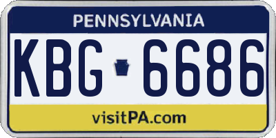 PA license plate KBG6686