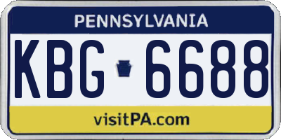PA license plate KBG6688