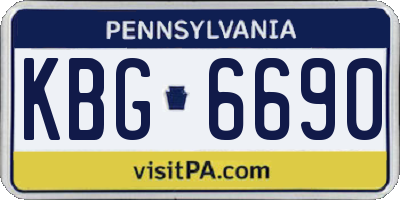 PA license plate KBG6690