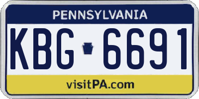 PA license plate KBG6691