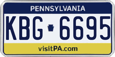 PA license plate KBG6695