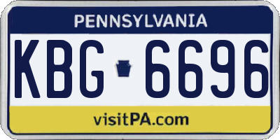 PA license plate KBG6696