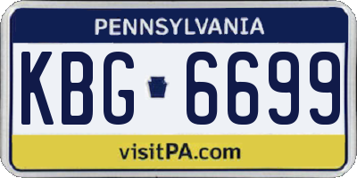 PA license plate KBG6699