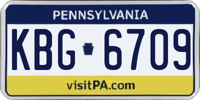 PA license plate KBG6709