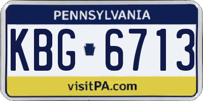 PA license plate KBG6713