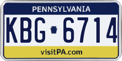 PA license plate KBG6714