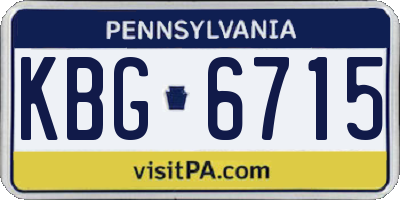PA license plate KBG6715