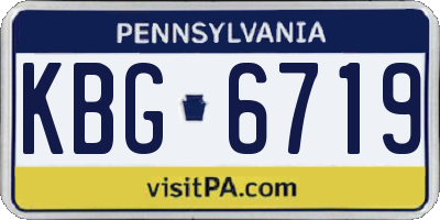 PA license plate KBG6719