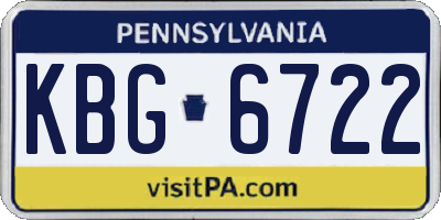 PA license plate KBG6722