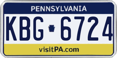 PA license plate KBG6724