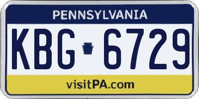 PA license plate KBG6729