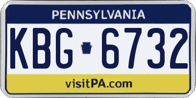 PA license plate KBG6732