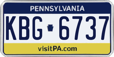 PA license plate KBG6737