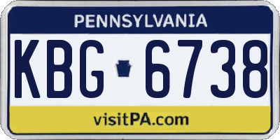 PA license plate KBG6738