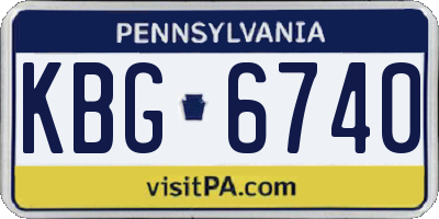 PA license plate KBG6740