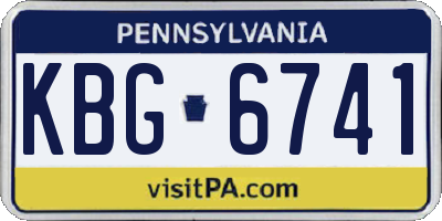 PA license plate KBG6741