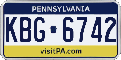 PA license plate KBG6742