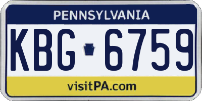 PA license plate KBG6759