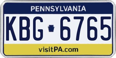 PA license plate KBG6765