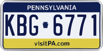 PA license plate KBG6771