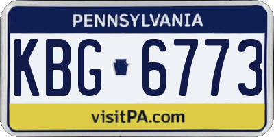 PA license plate KBG6773
