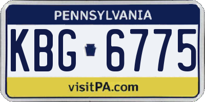 PA license plate KBG6775