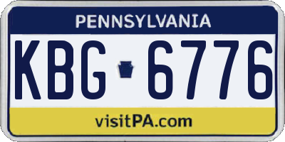 PA license plate KBG6776