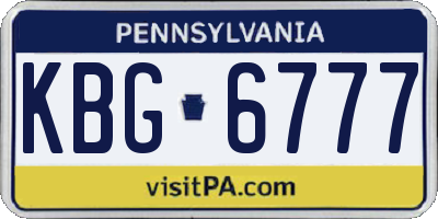 PA license plate KBG6777
