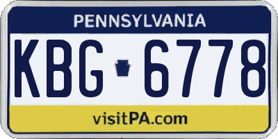 PA license plate KBG6778