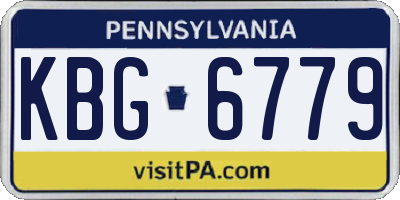 PA license plate KBG6779