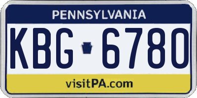PA license plate KBG6780